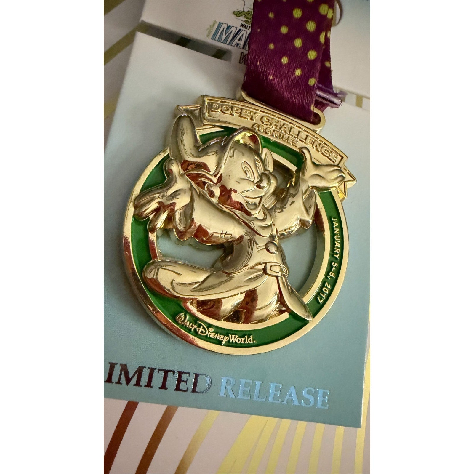 Disney Parks 2017 runDisney Marathon Weekend DOPEY CHALLENGE Medal Pin NEW