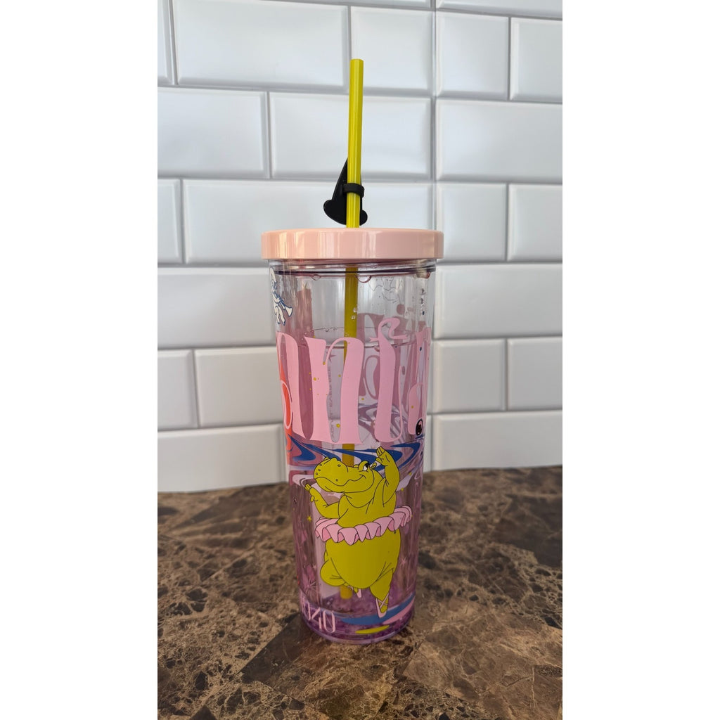 Disney Fantasia Liquid Glitter Tumbler with Sorcerer Hat Charm - 22oz