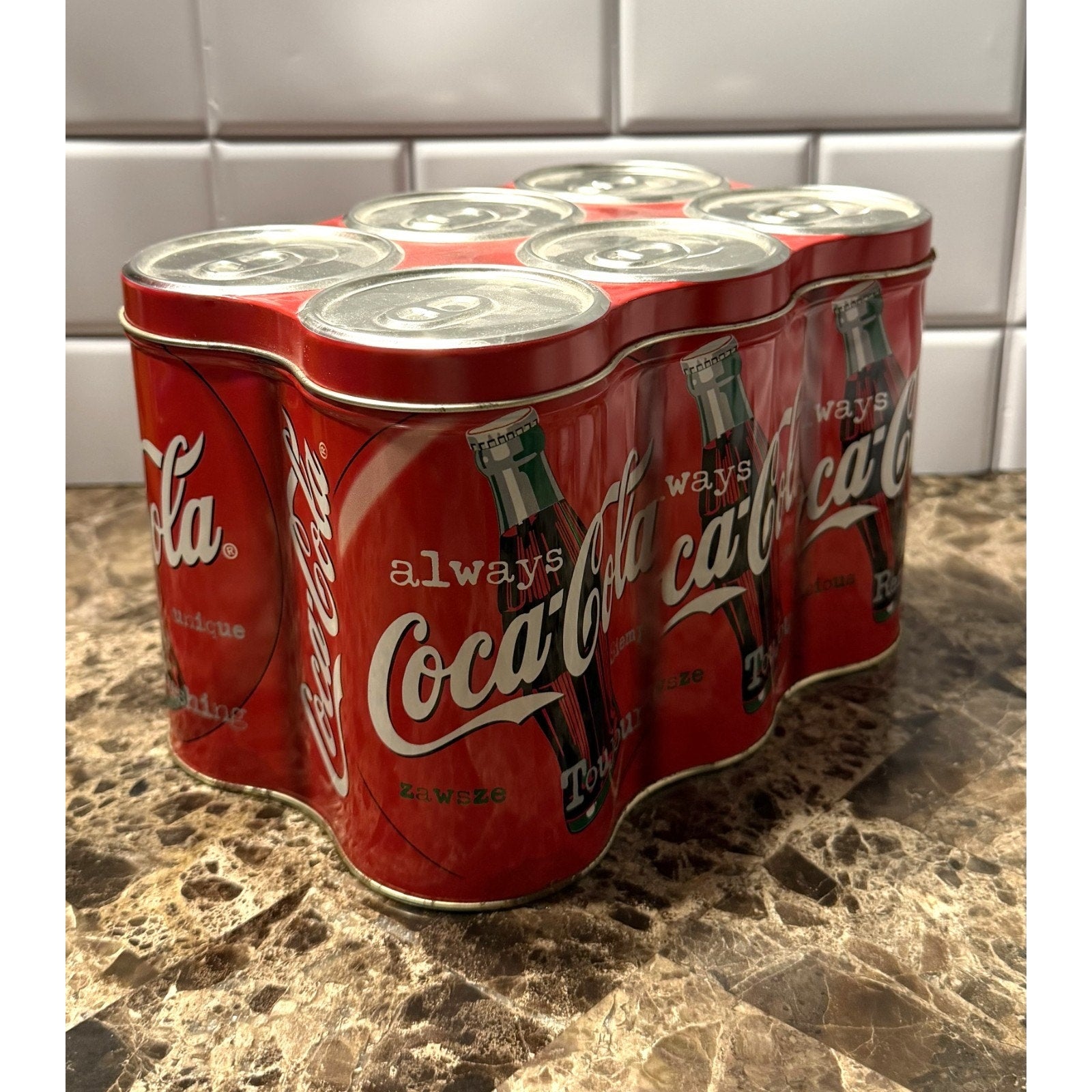 Vintage Coca-Cola 6-Pack Tin Storage Container