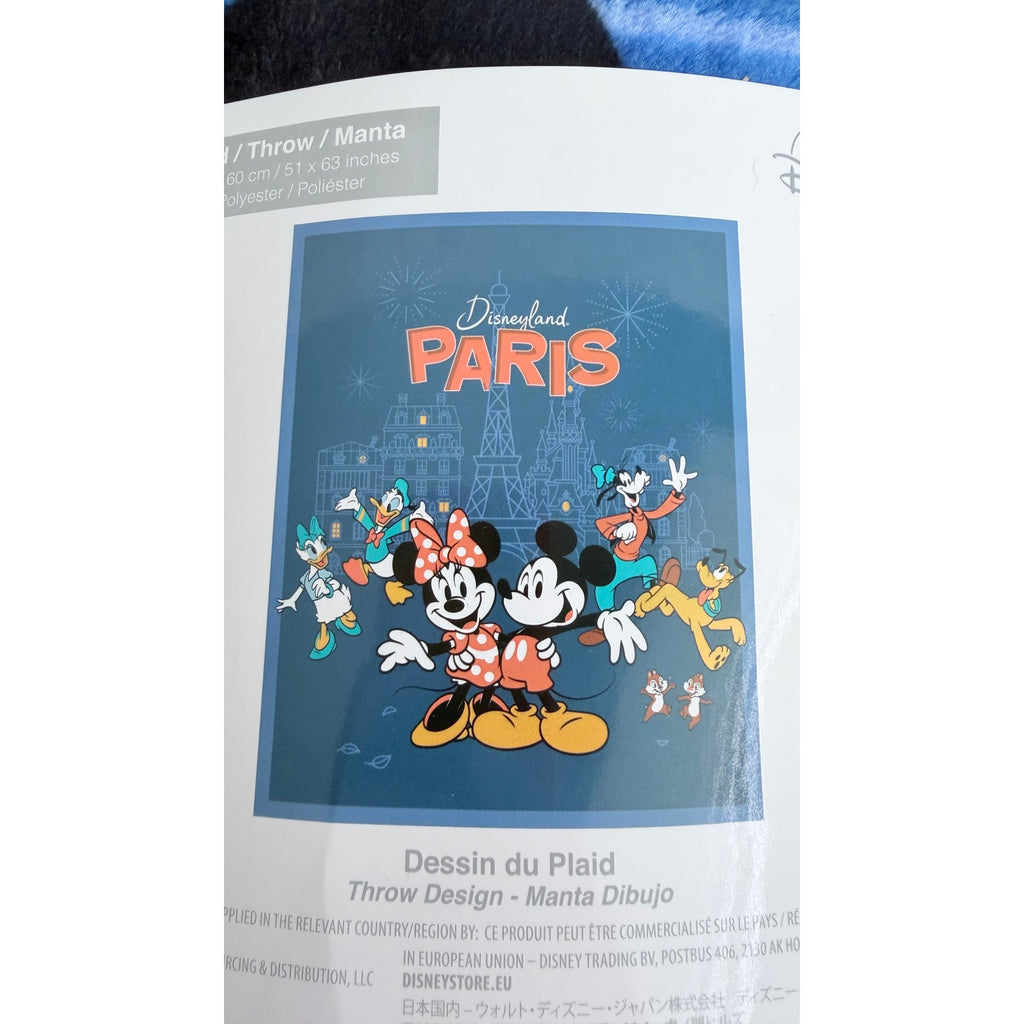 Disney Parks Disneyland Paris Mickey & Minnie Throw Blanket NWT Soft Fleece
