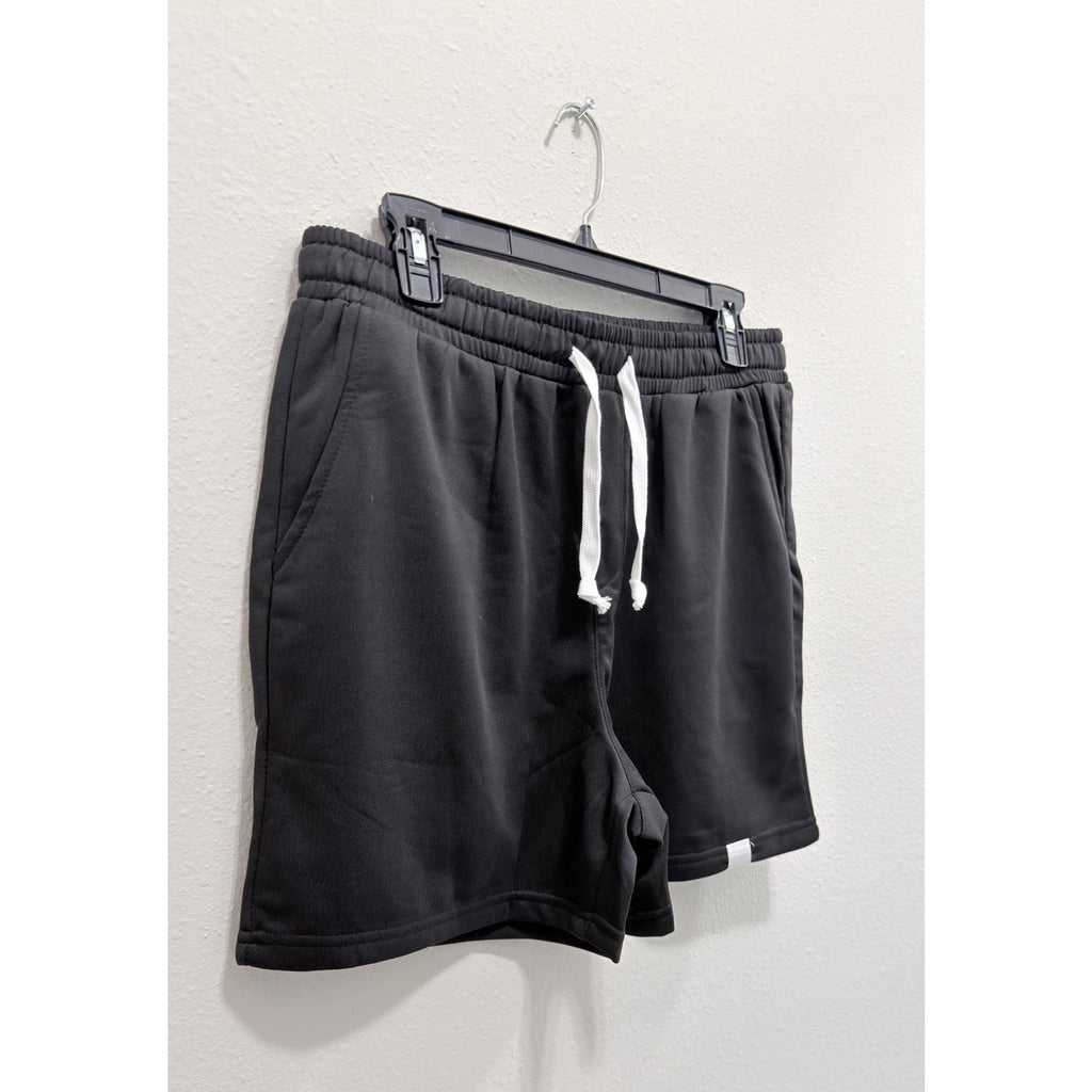 Men’s Black Athletic Knit Drawstring Shorts Large Preowned