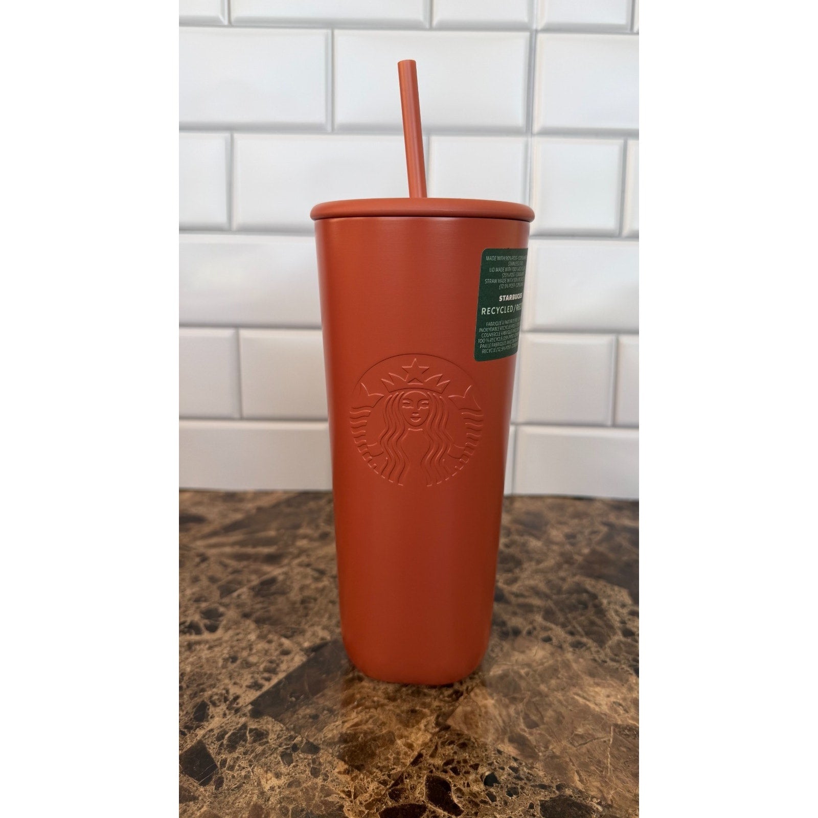 NWT Starbucks Terracotta Matte Stainless Steel Venti Tumbler 24oz