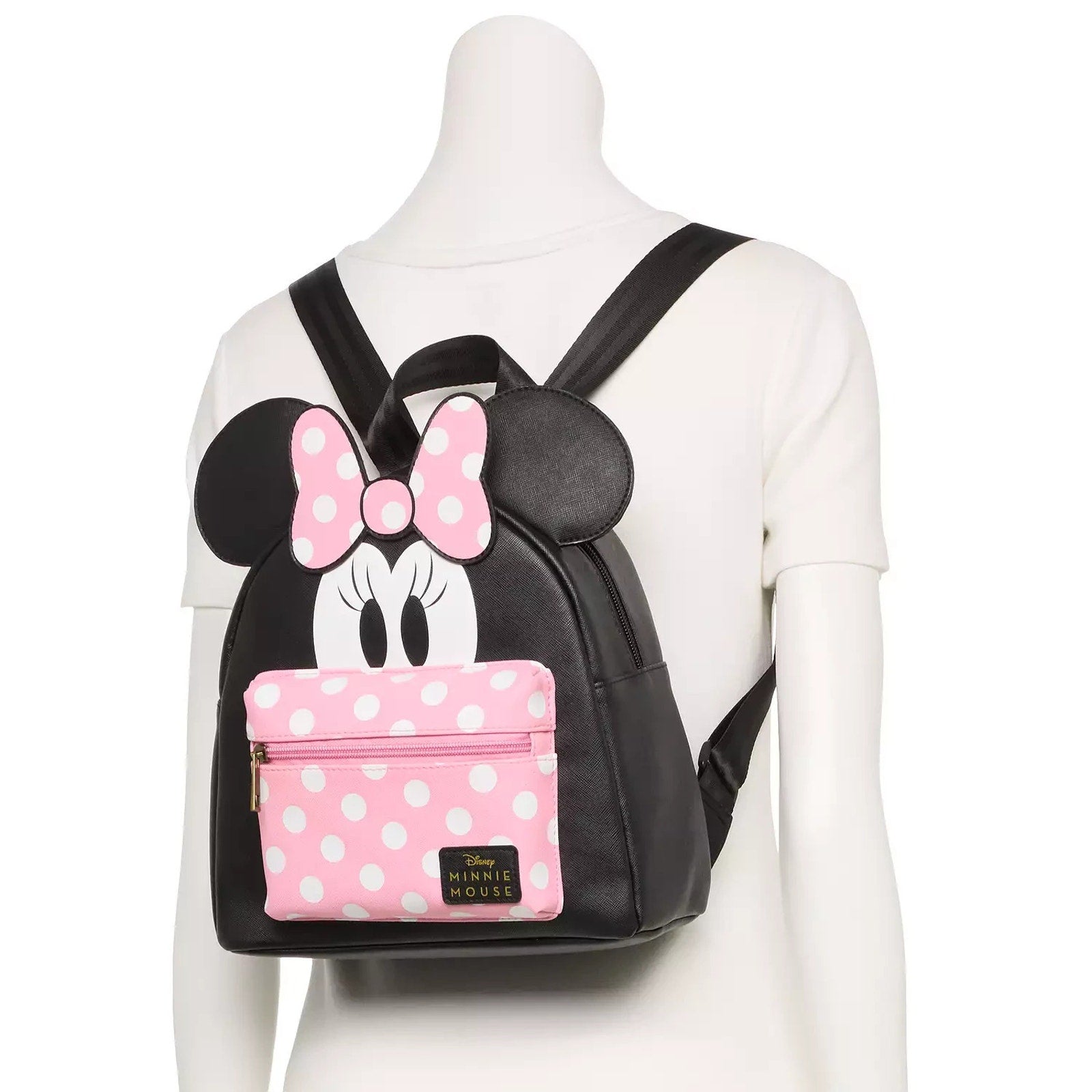 Bioworld Disney Minnie Mouse Pink Polka Dot Peek-A-Boo Mini Backpack NWT