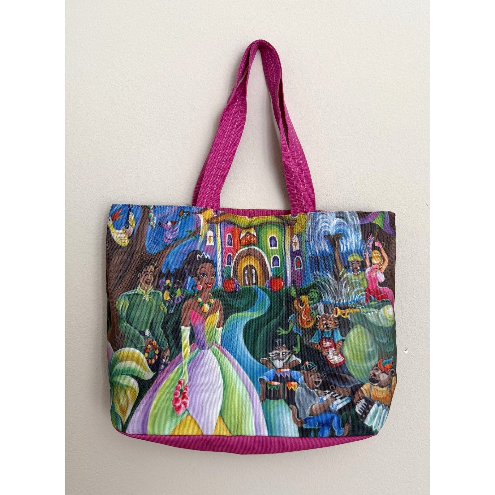 Disney Parks Princess Tiana Bayou Adventure Canvas Tote - Sharika Mahdi Art NEW