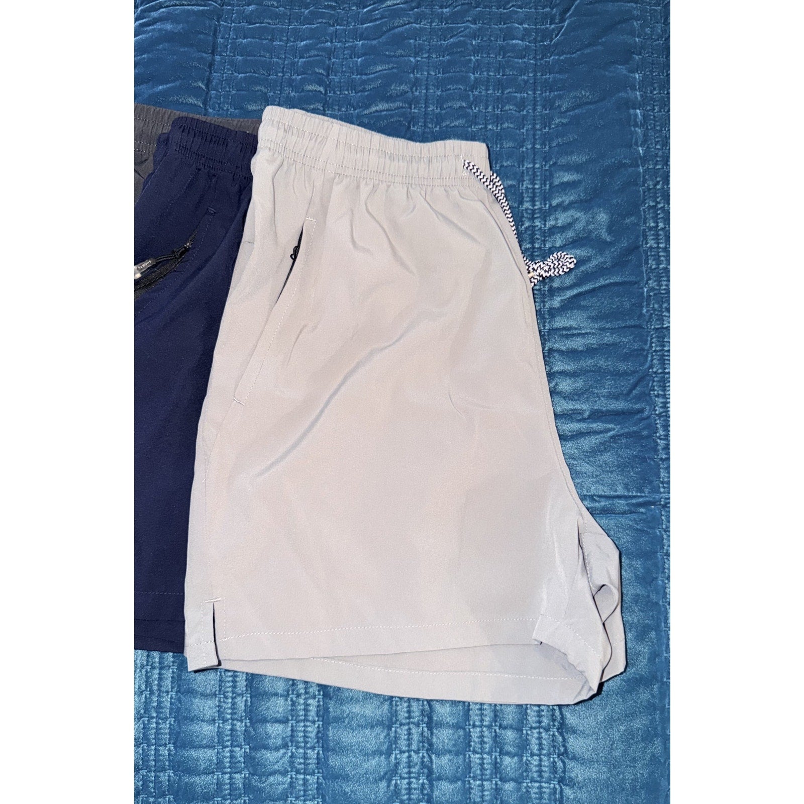 Men’s Breathable Drawstring Athletic Shorts XL 35-37 Waist Zipper Pockets 6 Pack