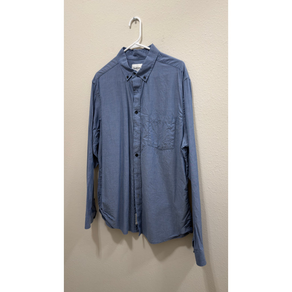 Goodfellow & Co Men's Large Northrop Slate Blue Long Sleeve Button-Down Shirt