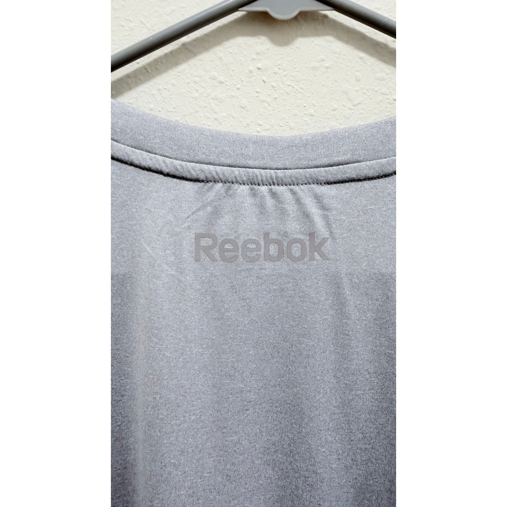 NWOT Reebok Men's Gray Graphic Logo Gym Training Shirt - Large