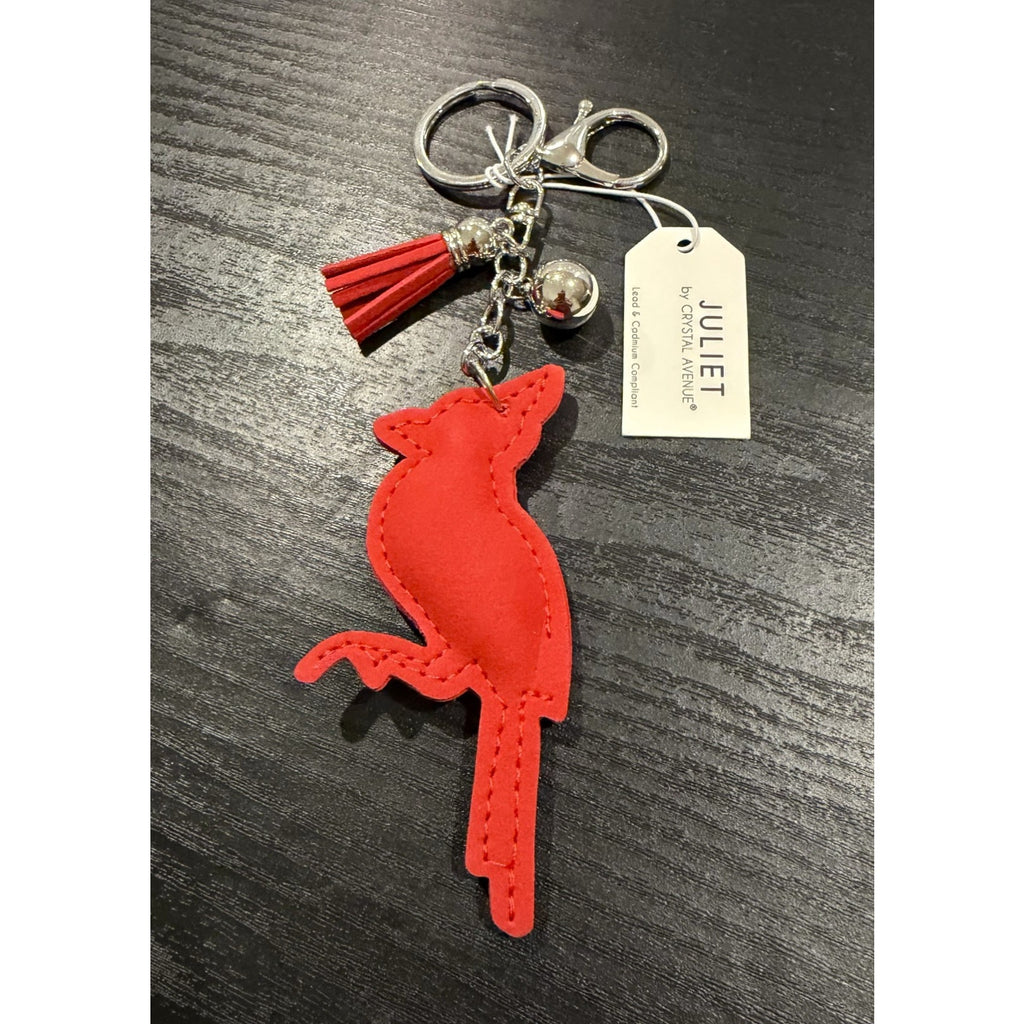 NEW Bling Red Cardinal Rhinestone Keychain & Bag Charm