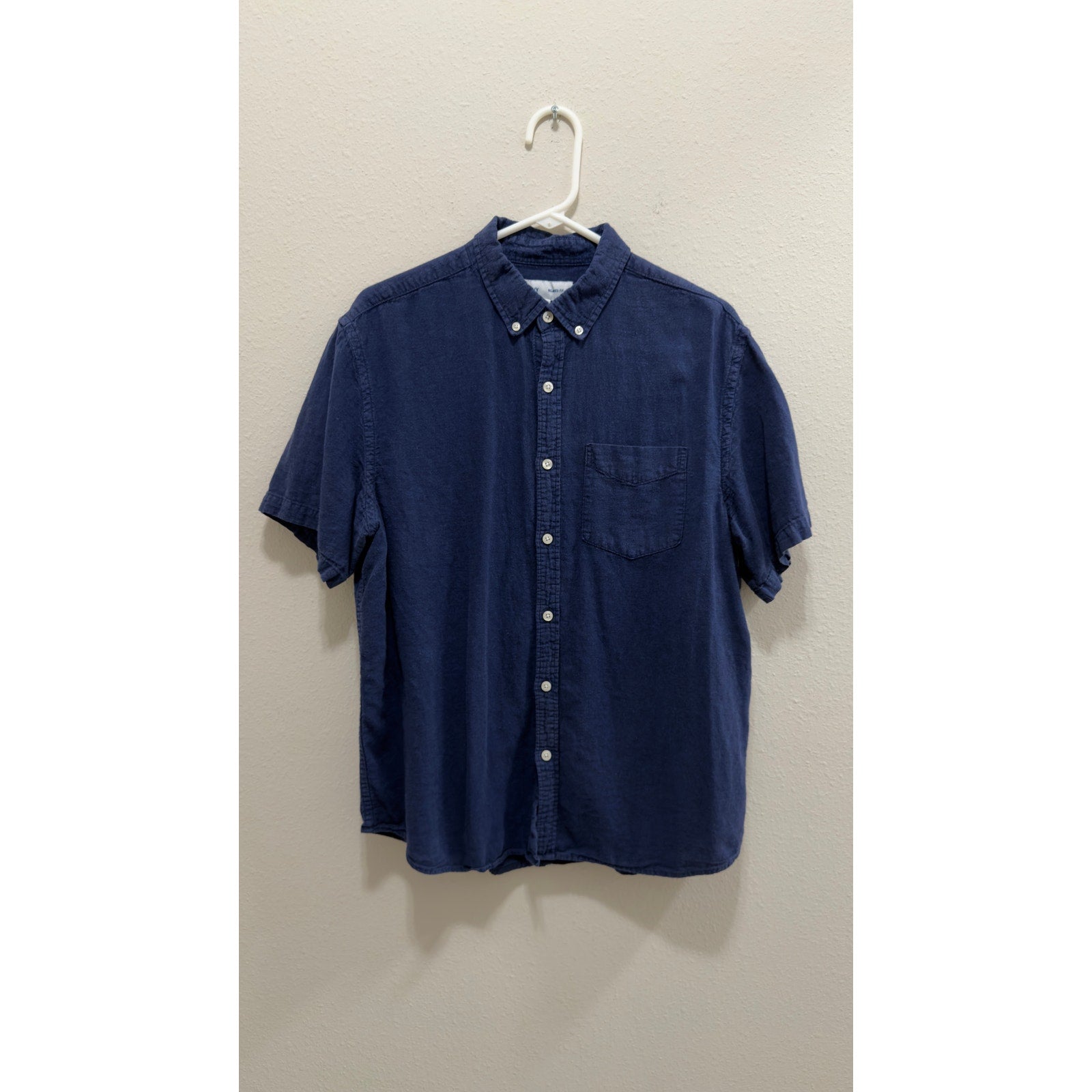 Old Navy Men's Relaxed-Fit Linen-Blend Short-Sleeve Shirt - Large