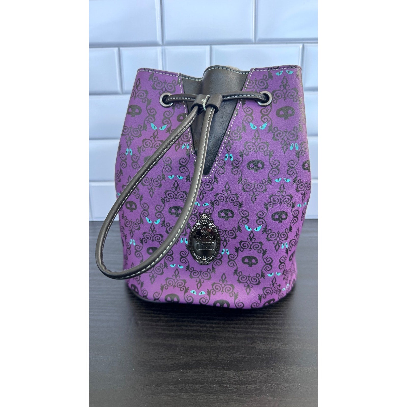 Disney x Loungefly Haunted Mansion Wallpaper GLOW IN THE DARK Bucket Bag