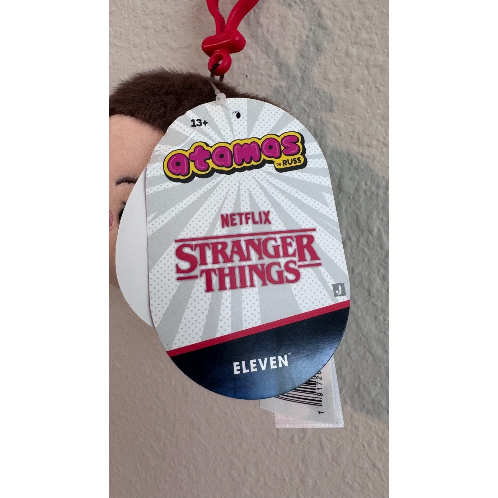 Stranger Things Eleven Clip-On Plush Keychain 3.5" NWT
