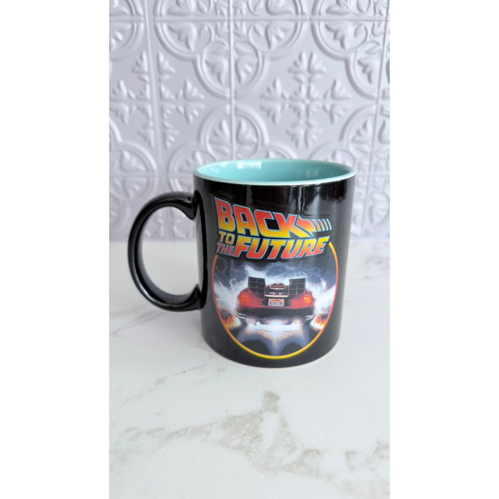 Back to the Future DeLorean Time Machine Ceramic Mug 20 oz Silver Buffalo NEW