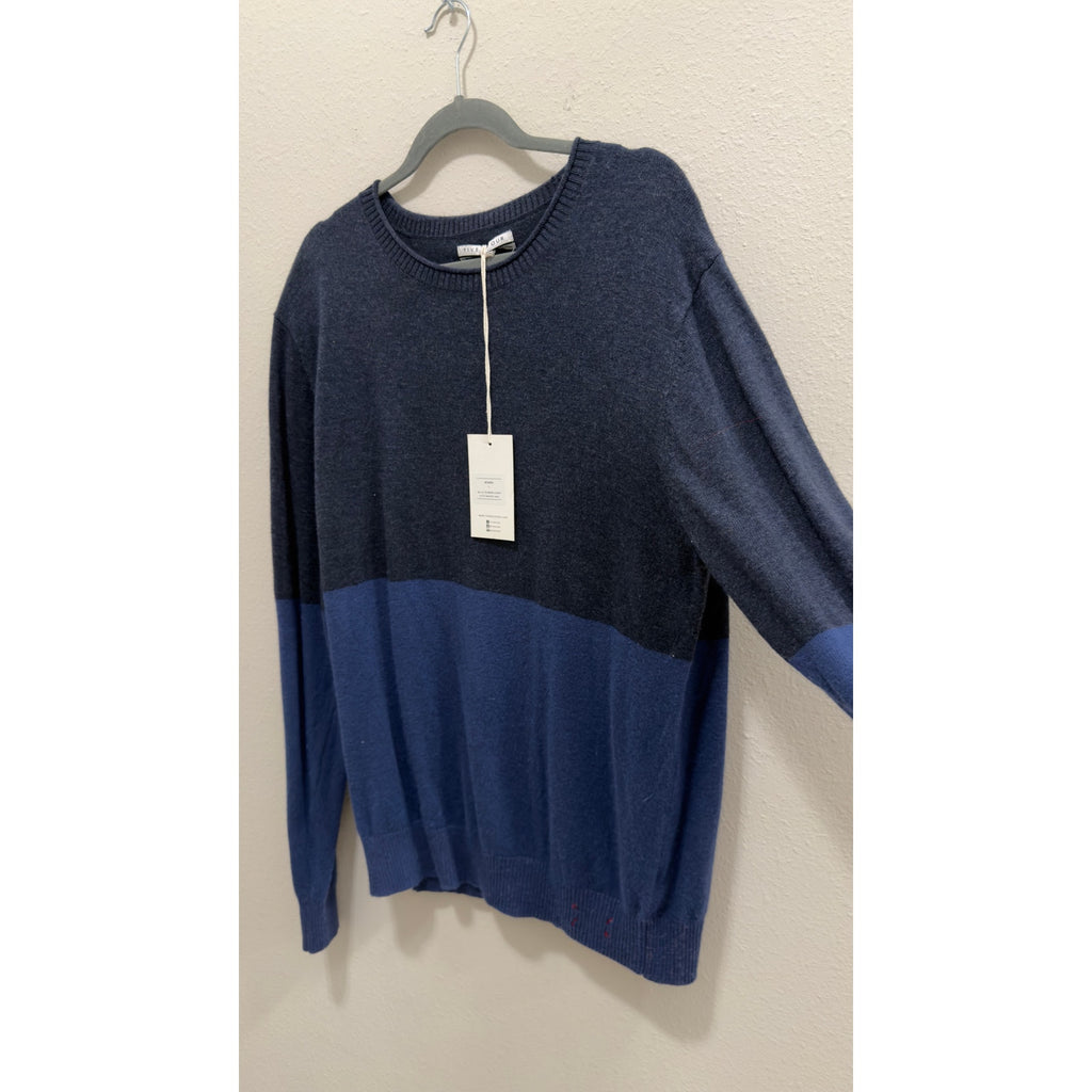 Five Four Men's Colorblock Long Sleeve Crewneck Sweater Blue Large NWT