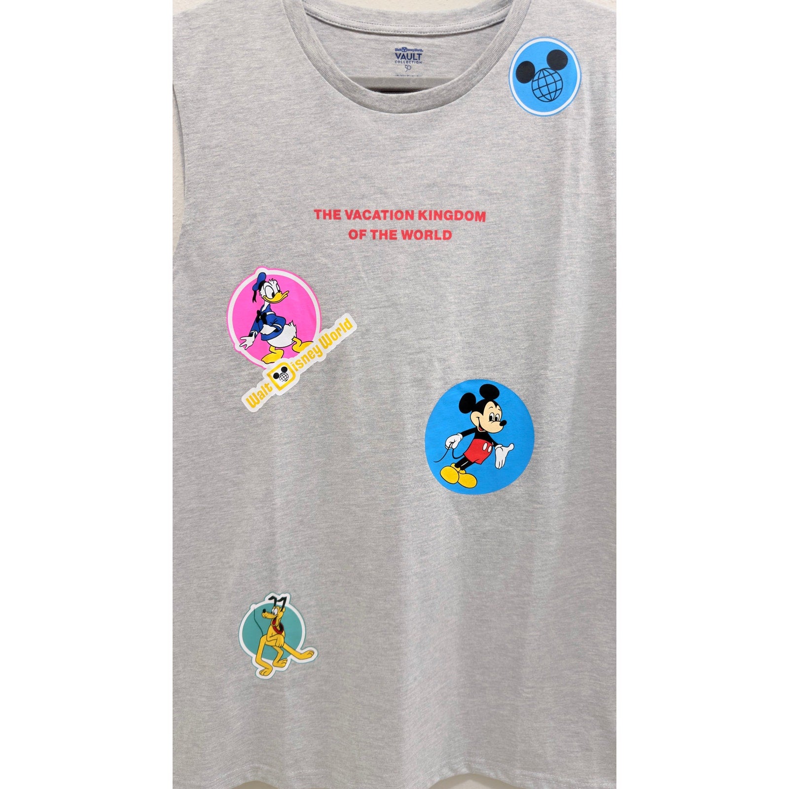 Disney Parks Vault Collection 50th Anniversary Retro Stickers Tank Top Large NWT