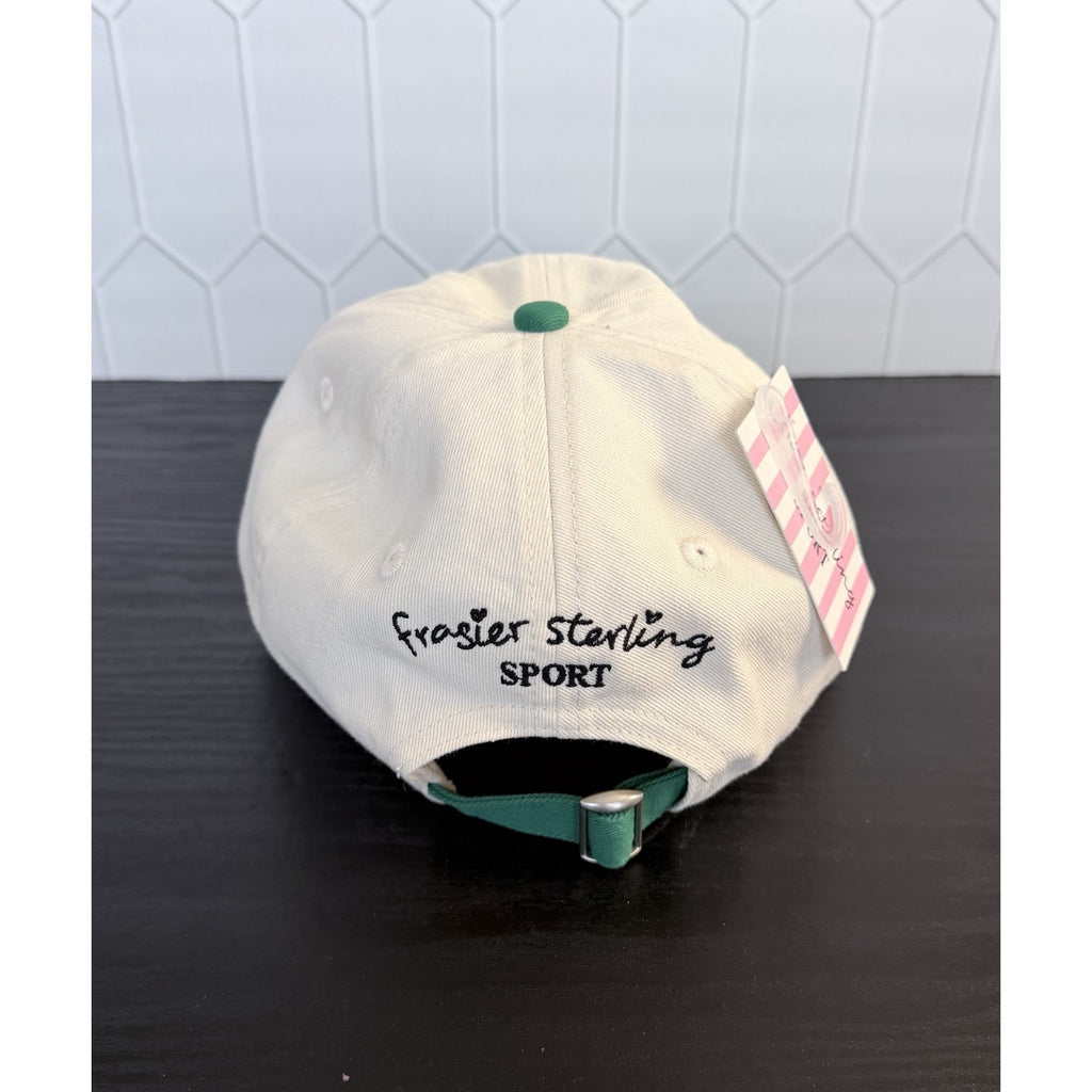 NEW Frasier Sterling "Pickleball" Adjustable Baseball Cap - Cream/Green