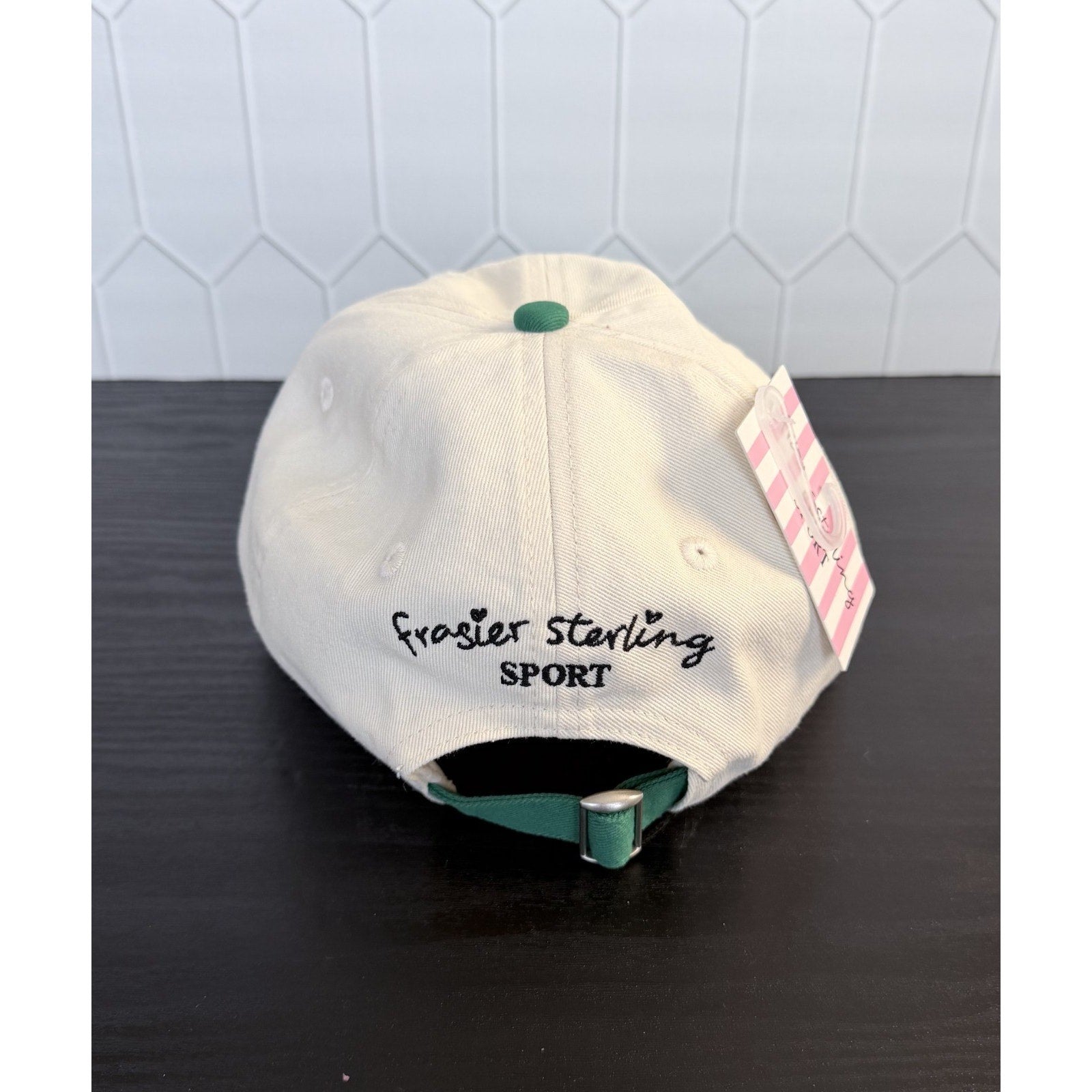 NEW Frasier Sterling "Pickleball" Adjustable Baseball Cap - Cream/Green