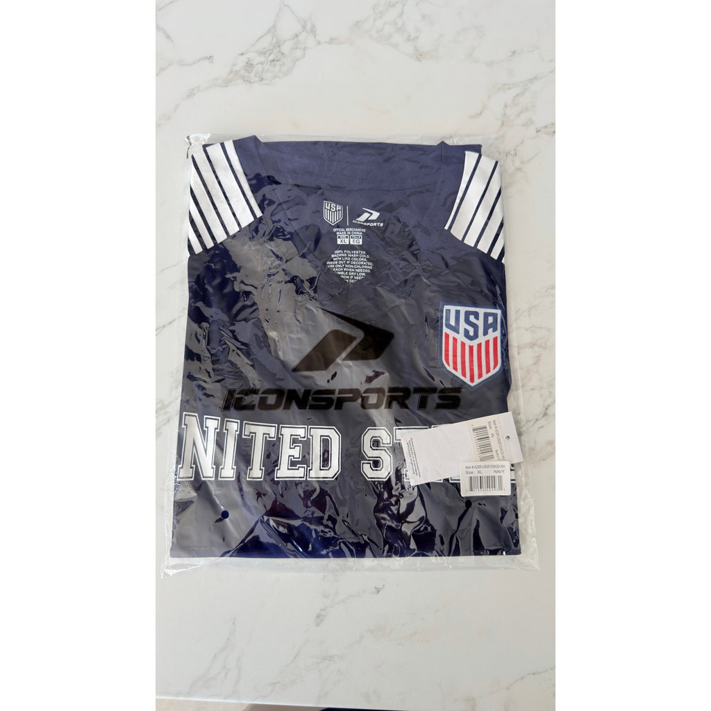 Icon Sports Men’s US Soccer Performance Shirt Jersey Navy Blue Size XL NWT