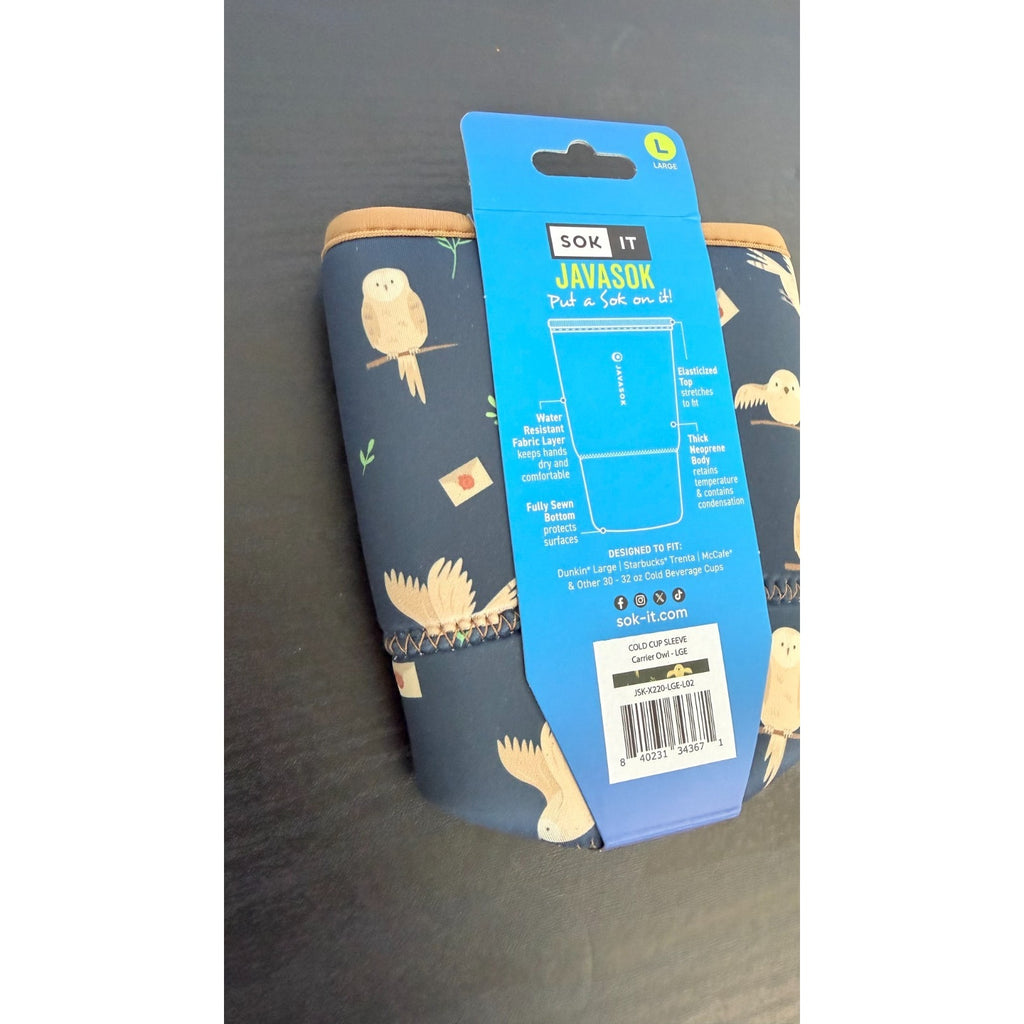 JavaSok "Acceptance Letter" Iced Coffee Sleeve - Large 30-32oz NWT
