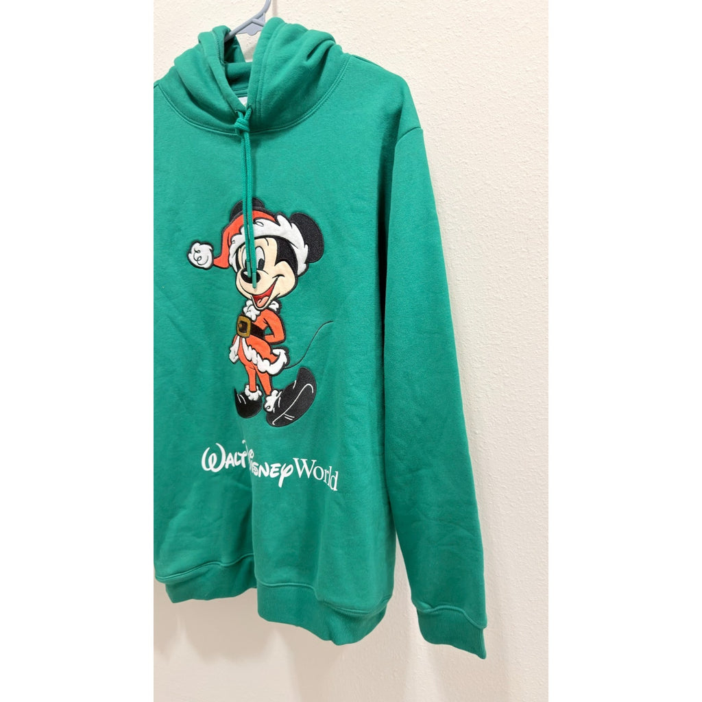 NWT Disney Parks Santa Mickey Mouse Adult Pullover Hoodie Large