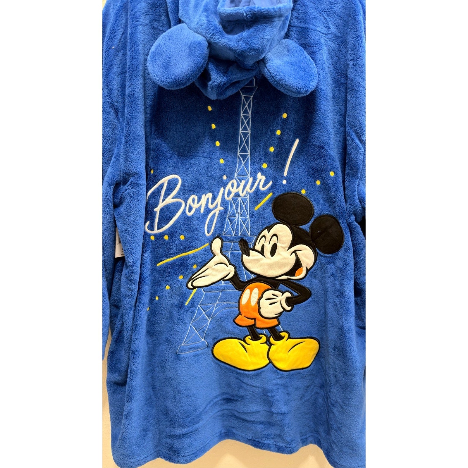 NEW Disneyland Paris "Bonjour Mickey" Oversized Fleece Hoodie - S/M