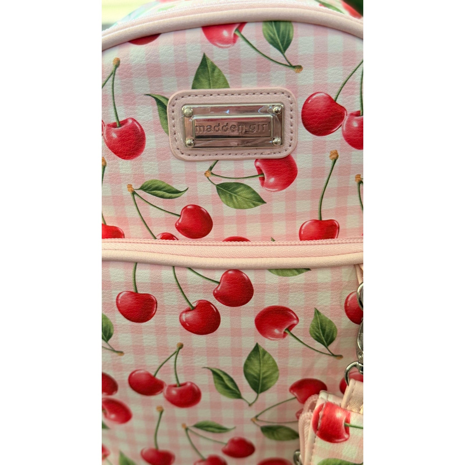 NEW Madden Girl Cherry Print Mini Backpack & Matching Wallet Set
