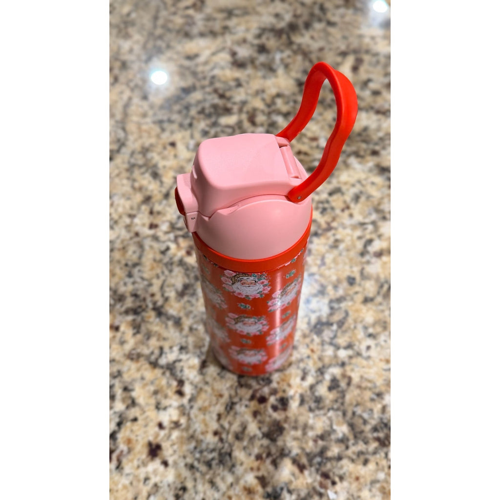 NWT Simply Belle "Vintage Floral Santa" Stainless Steel Bottle — 24 oz