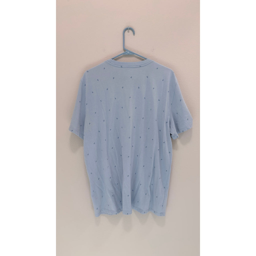 Old Navy Men's Soft-Washed Crew-Neck Tee – Anchor Print – Large – Preowned