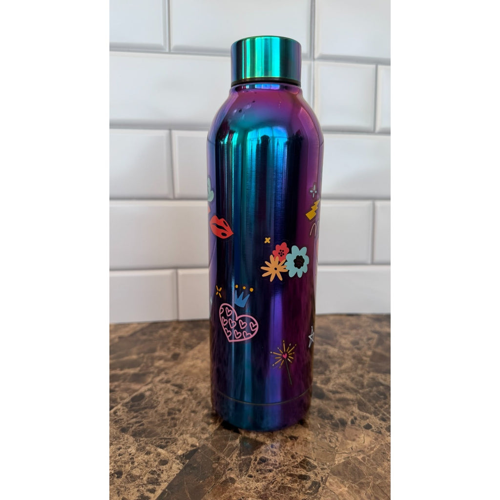 Disney Parks 2023 Pride Doodles Castle Metallic Blue Tumbler 24oz READ
