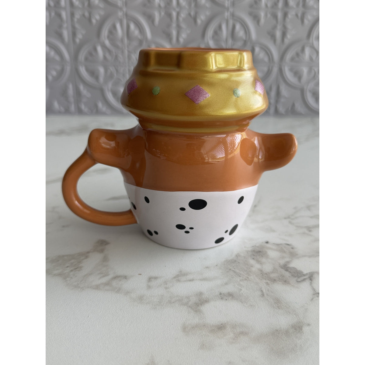 Disney Parks Robin Hood Prince John Sculpted Ceramic Coffee Mug 3D Crown NEW