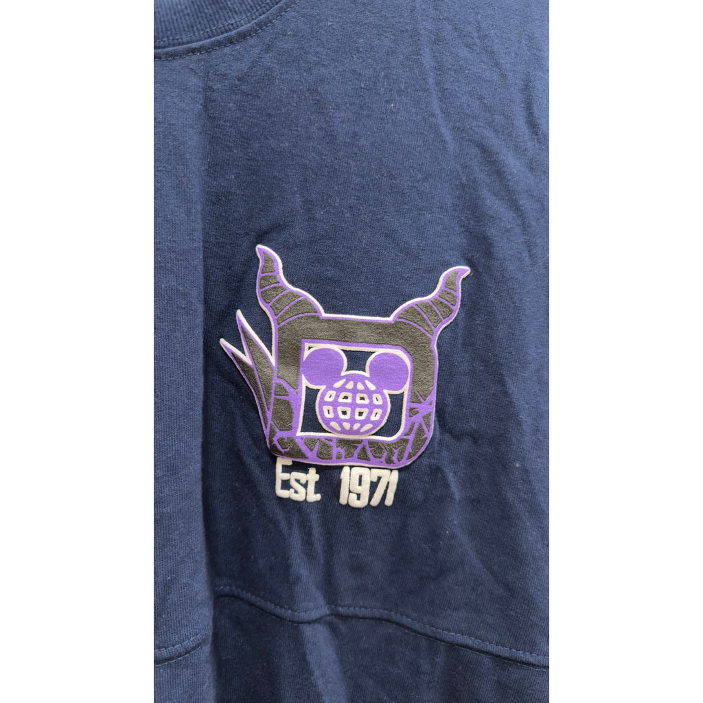 Disney Parks Spirit Jersey Navy Blue Villians Lettering Medium NWT