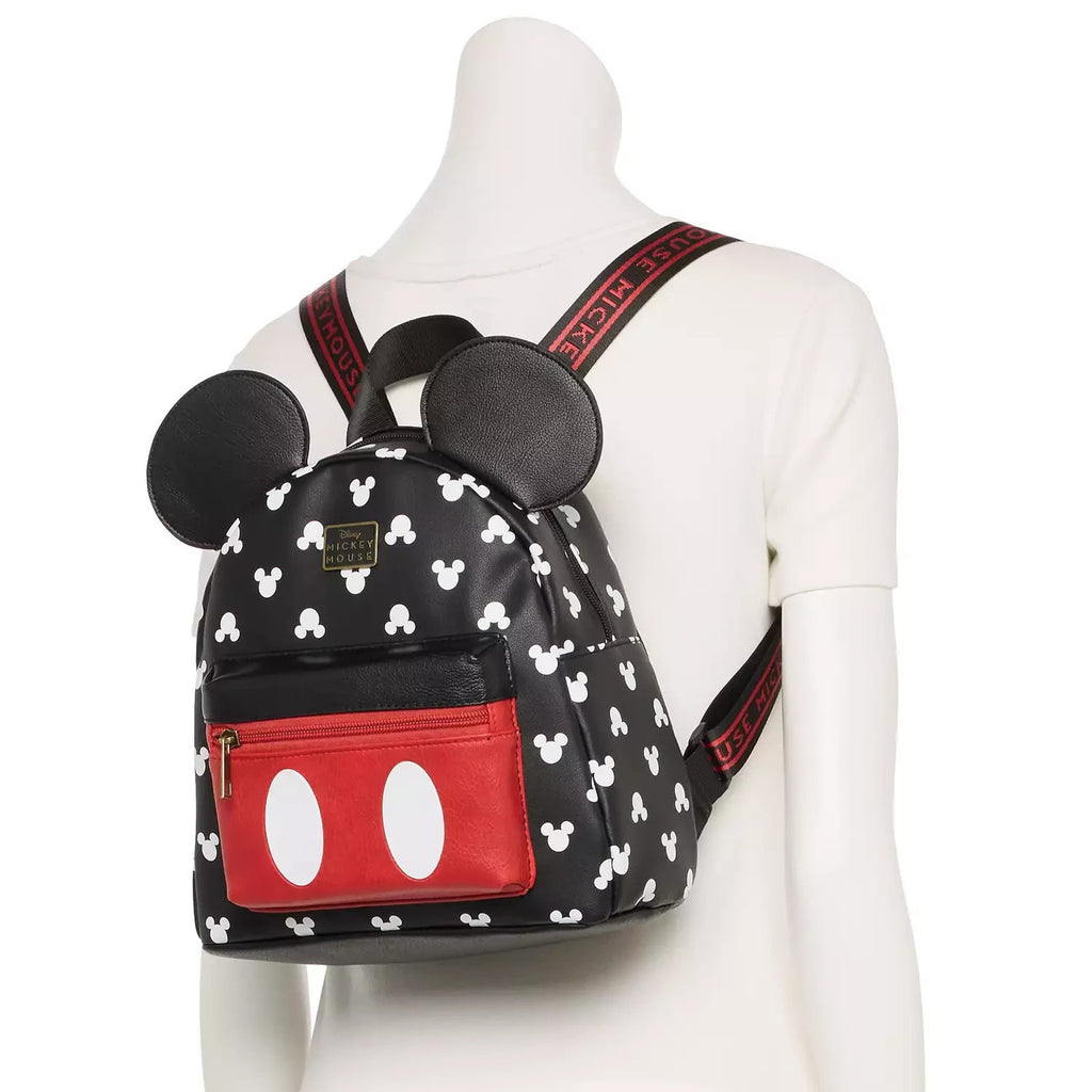Bioworld Disney Mickey Mouse Mini Backpack - 3D Ears & All-Over Print NWT