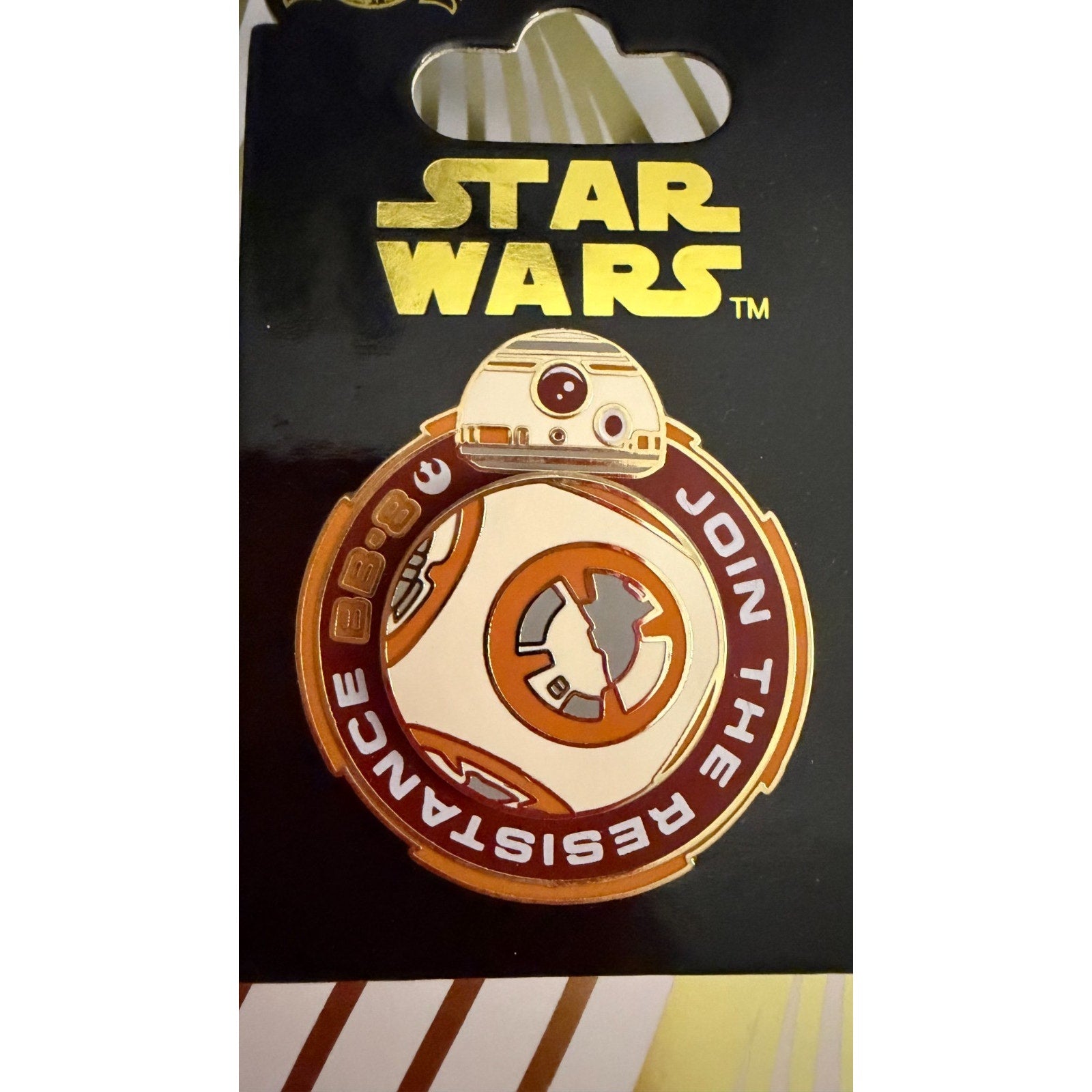Disney Parks 2015 Star Wars BB-8 Spinner Pin - Join The Resistance