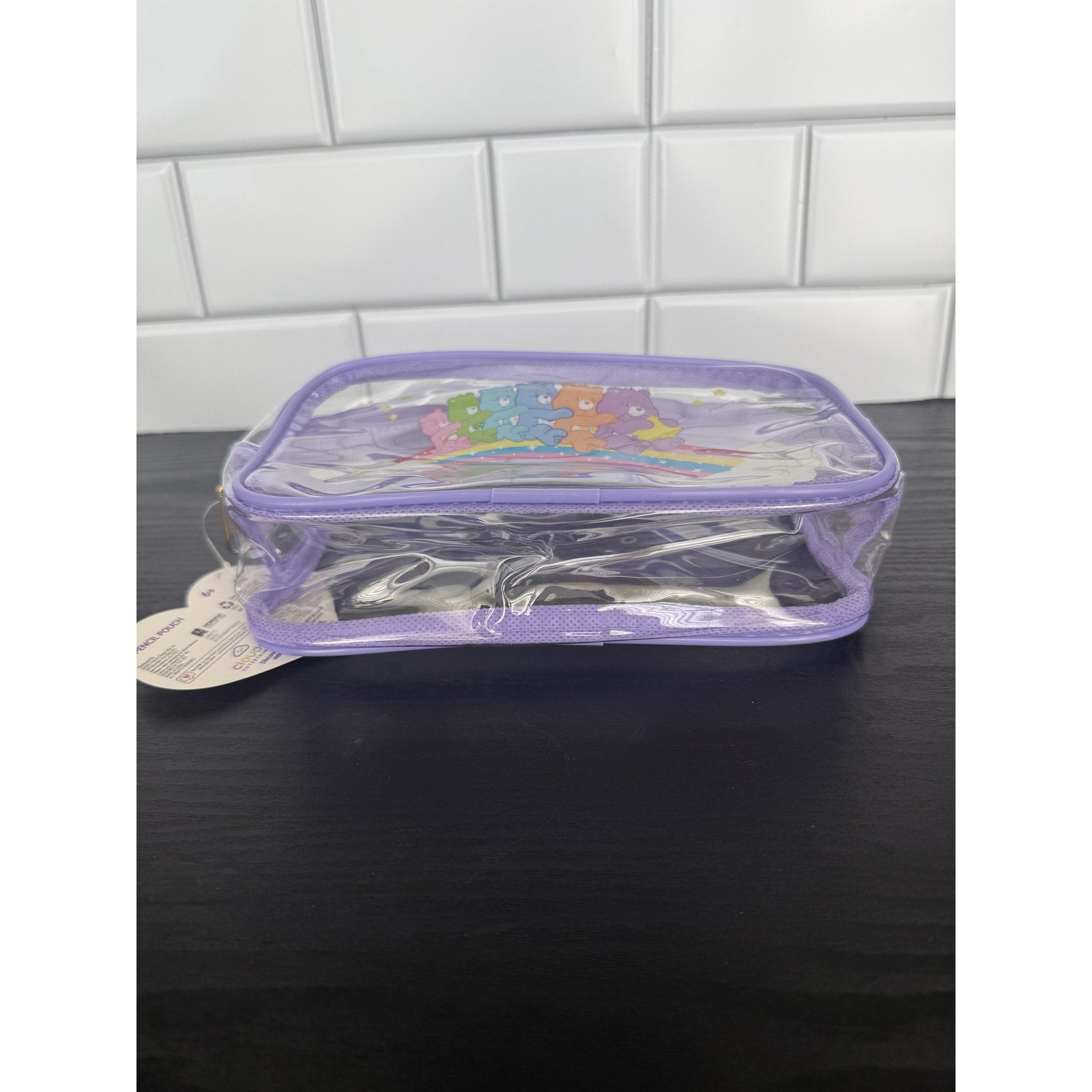 Care Bears "Rainbow Ride" Pencil Pouch - Purple - NWT