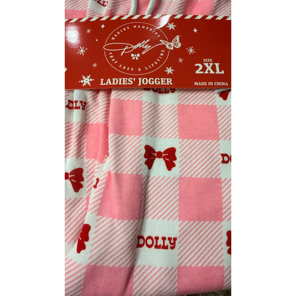 NEW Dolly Parton "Bows & Checks" Jogger Pajama Pants – Adult 2XL
