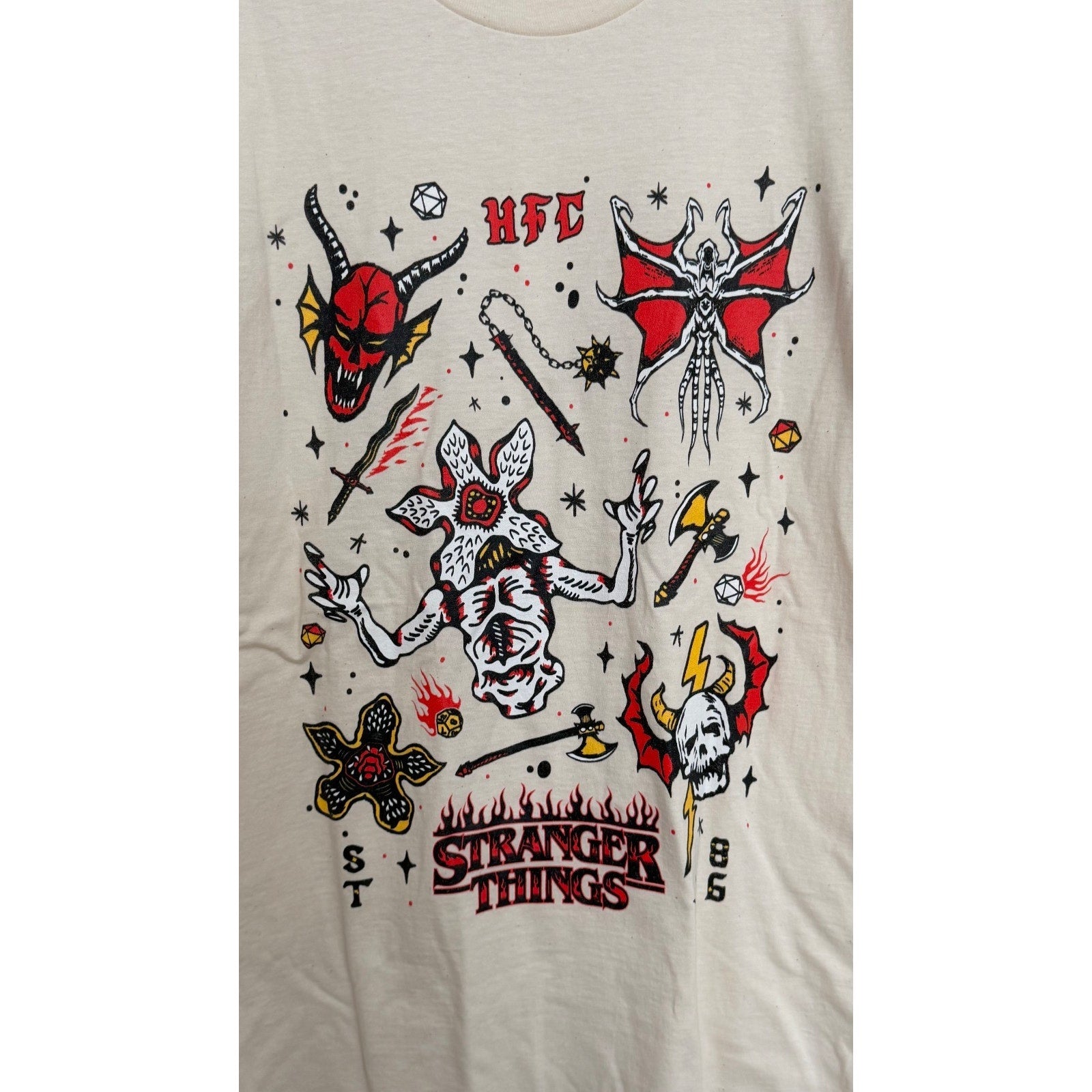 Stranger Things HELLFIRE CLUB Icon Collage T-Shirt - Men's Large NWT