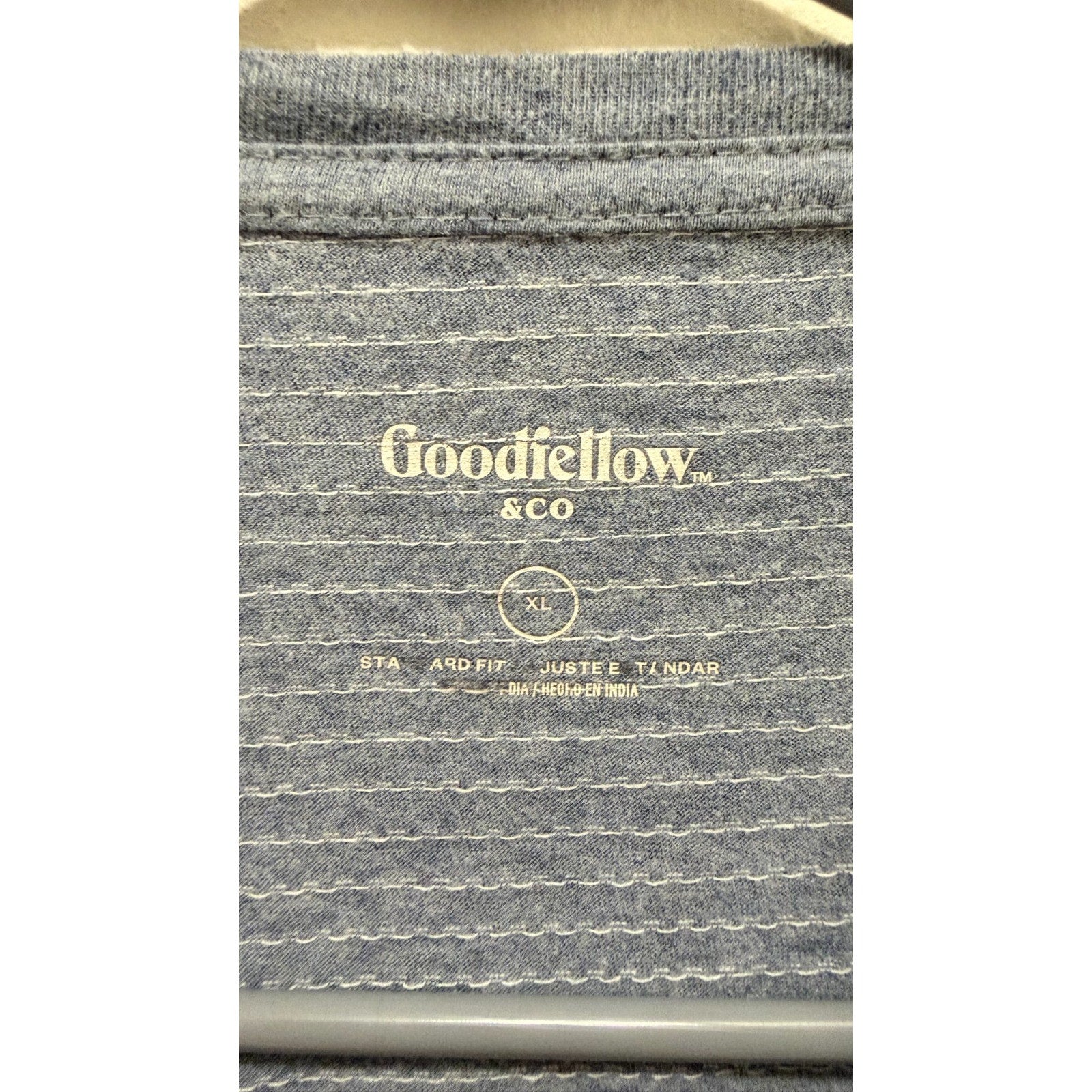 Goodfellow Men's Short Sleeve T-Shirt - Size XL - Blue Striped - Preowned