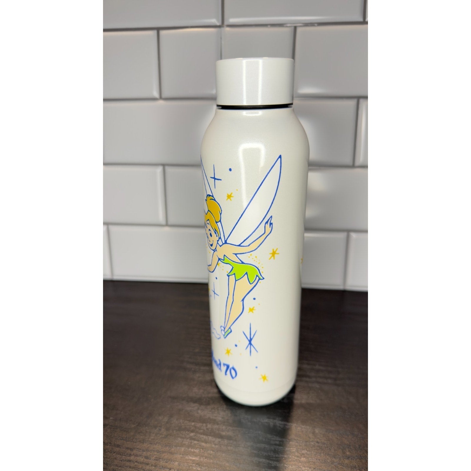 NWT Disneyland 70th Anniversary Tinker Bell Stainless Steel Water Bottle - 21 oz