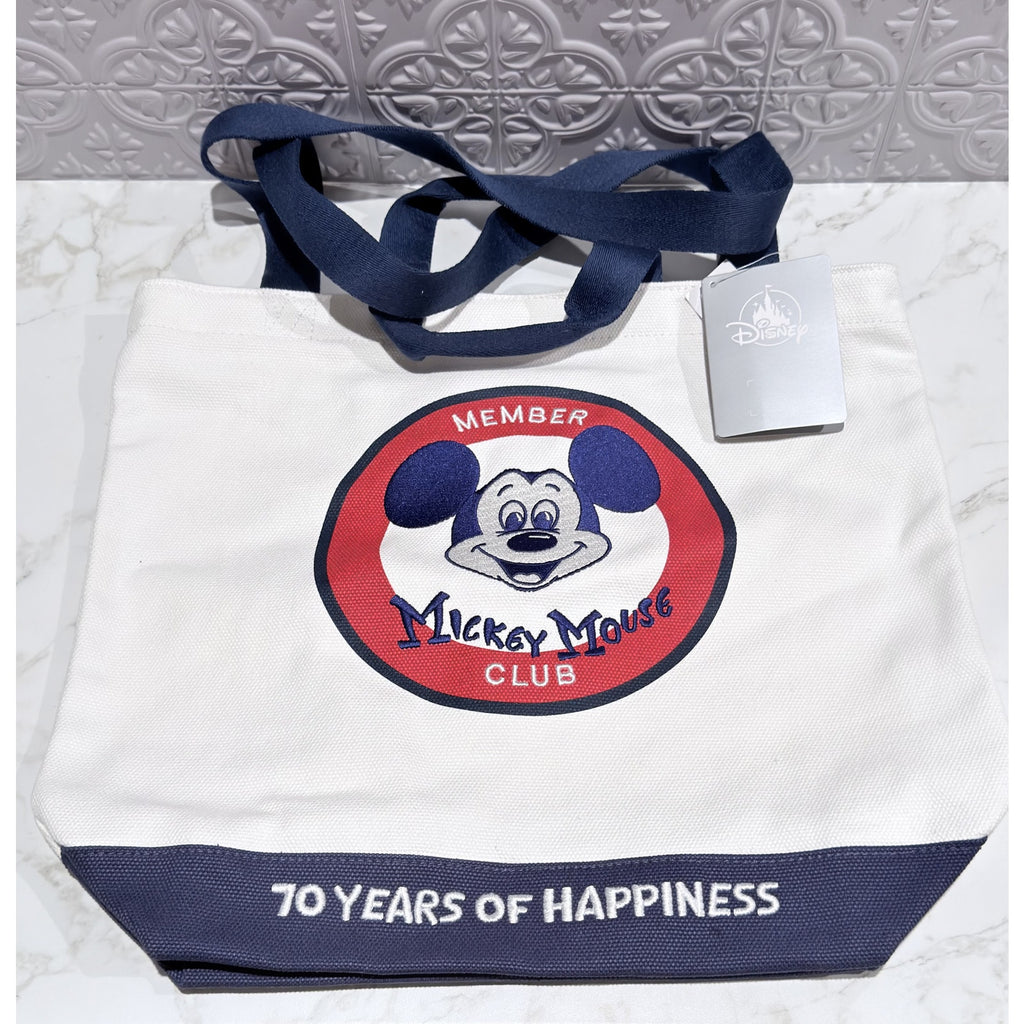 Disney The Mickey Mouse Club 70th Anniversary Canvas Tote Bag NEW