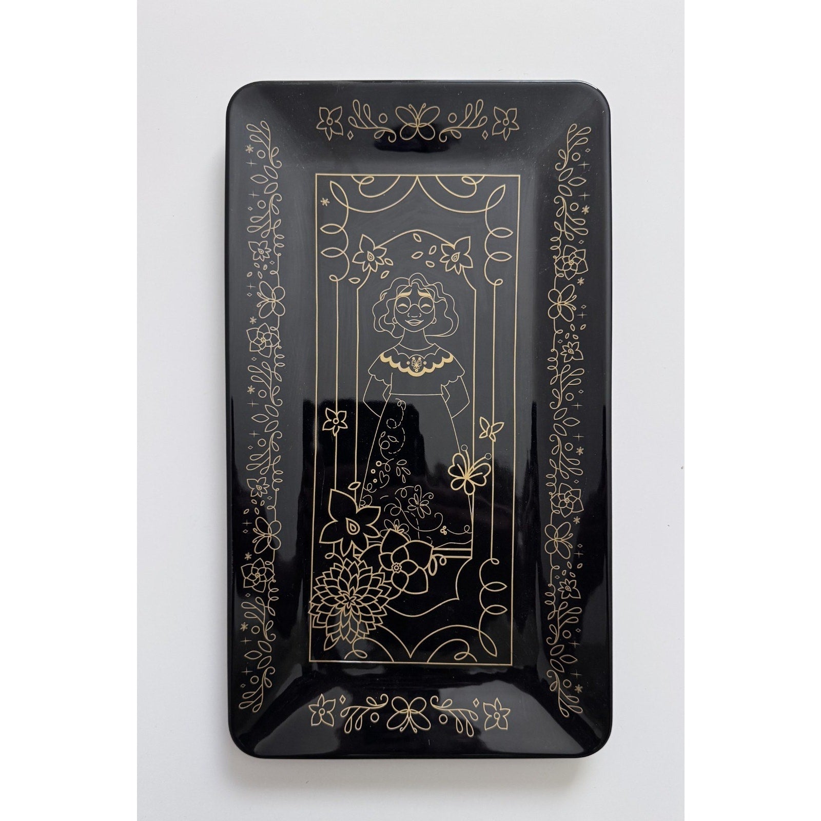 Disney Parks Encanto Mirabel Serving Platter (Black/Gold) NEW