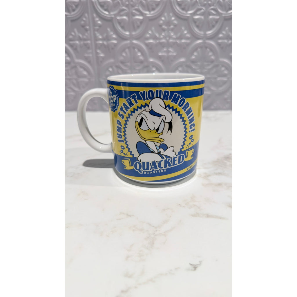Disney Parks Donald Duck Quacked Roasters Espresso Ceramic Coffee Mug 17 oz NEW