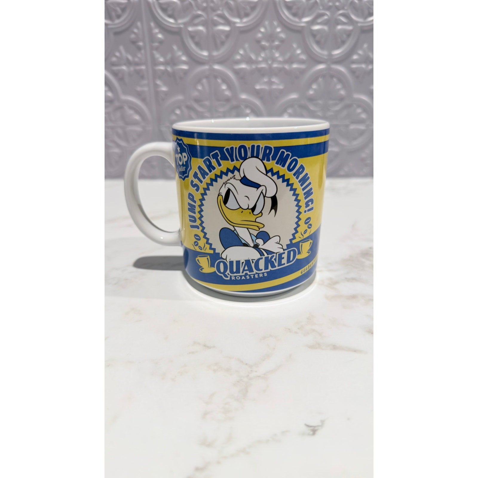 Disney Parks Donald Duck Quacked Roasters Espresso Ceramic Coffee Mug 17 oz NEW