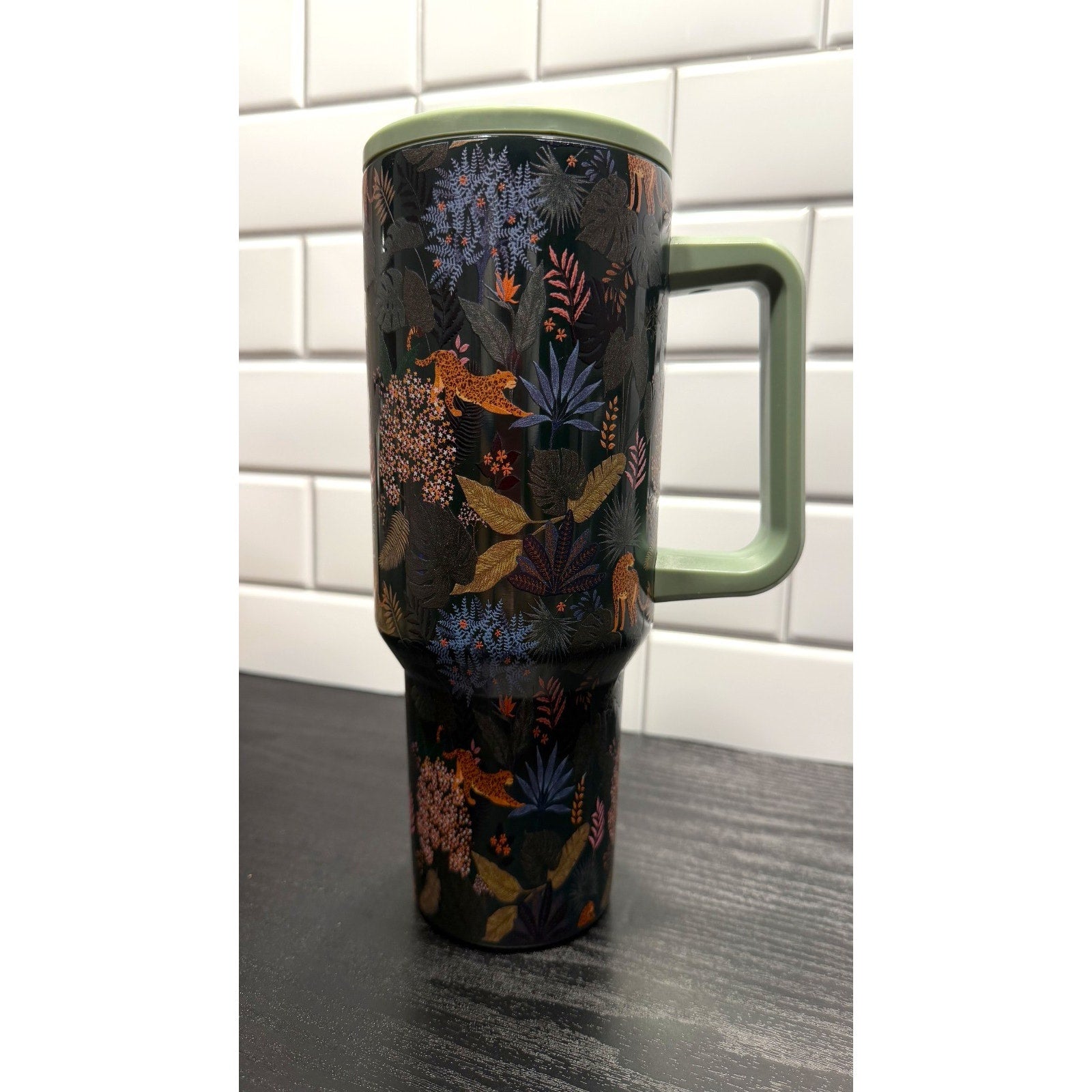 Kirklands Tiger Print 40 oz Tumbler NEW