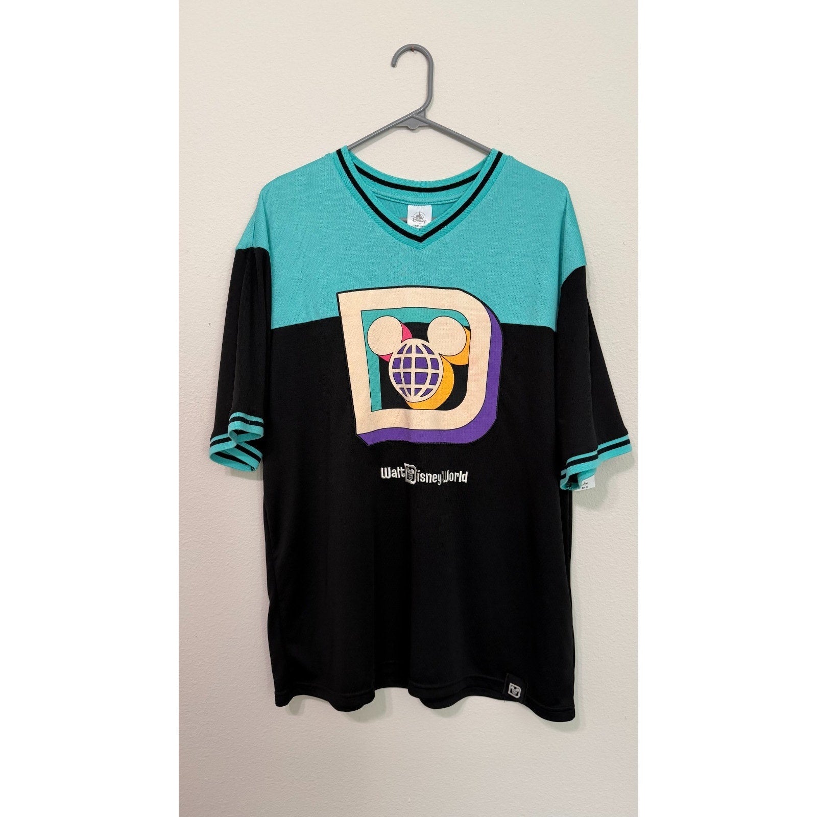 NEW Walt Disney World Embroidered Mickey Retro Athletic Jersey Adult Large NWT