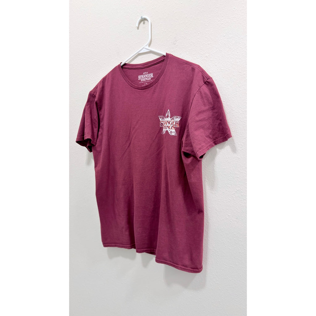 Stranger Things One Last Adventure Maroon Graphic T-Shirt Unisex Large Preowned