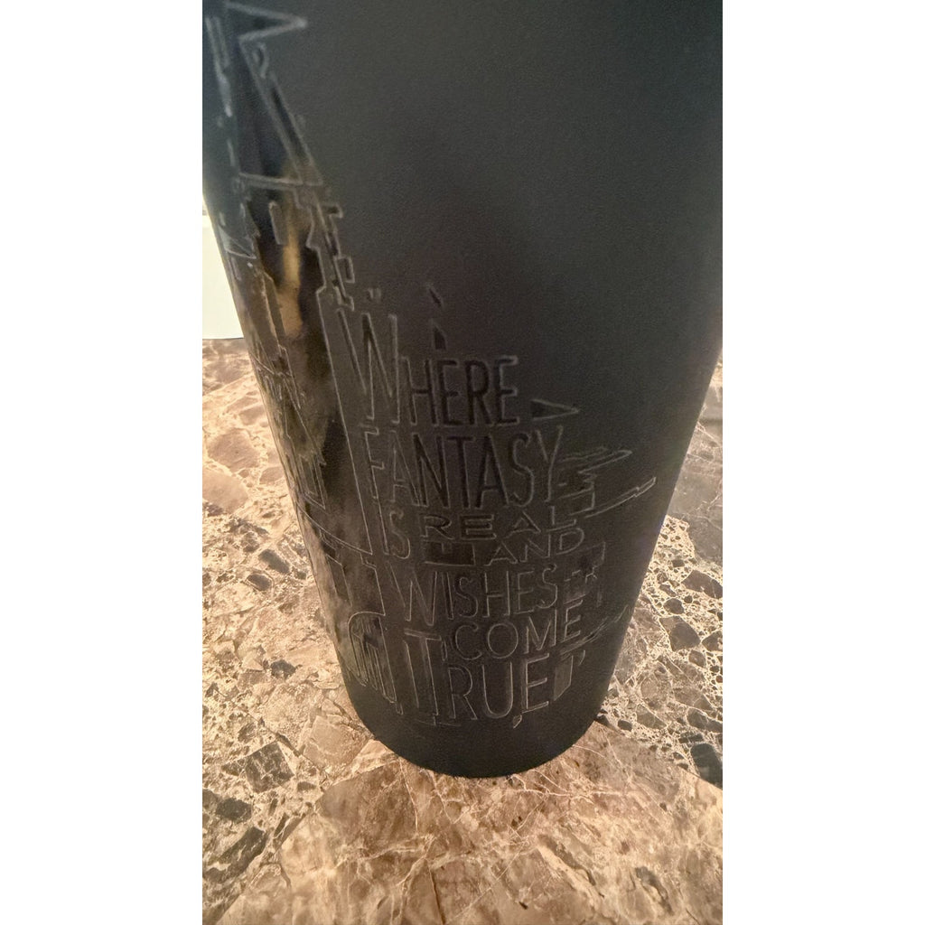 Disney Parks Fantasyland Castle Matte Black Tumbler - NEW