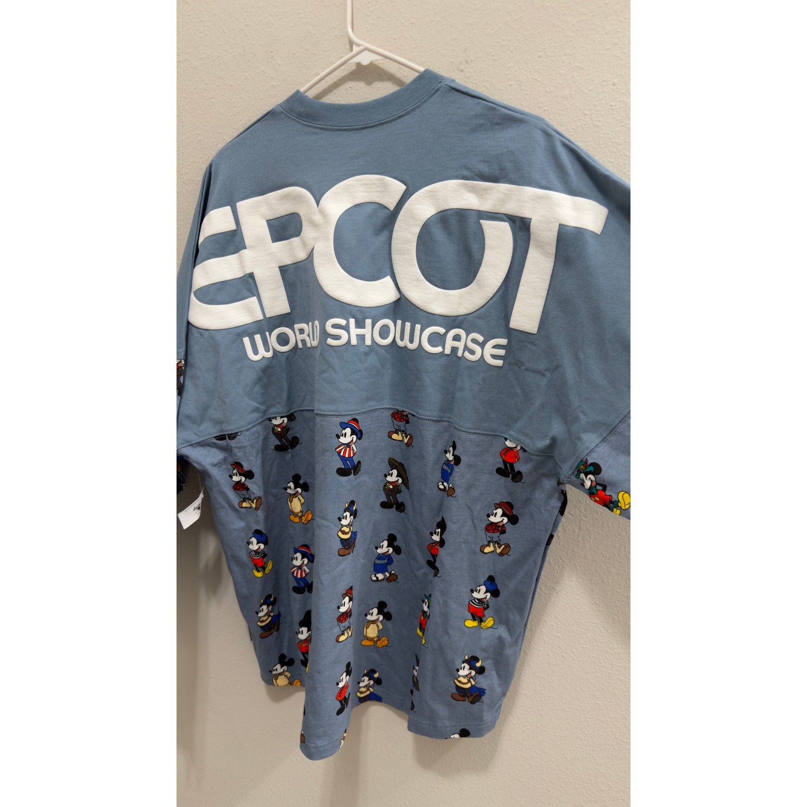 NWT Disney Epcot World Showcase Mickey Mouse Spirit Jersey Slate Blue Size Large