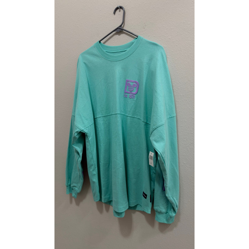 Walt Disney World Spirit Jersey Large Mint Green Pistachio Purple Glitter NWT