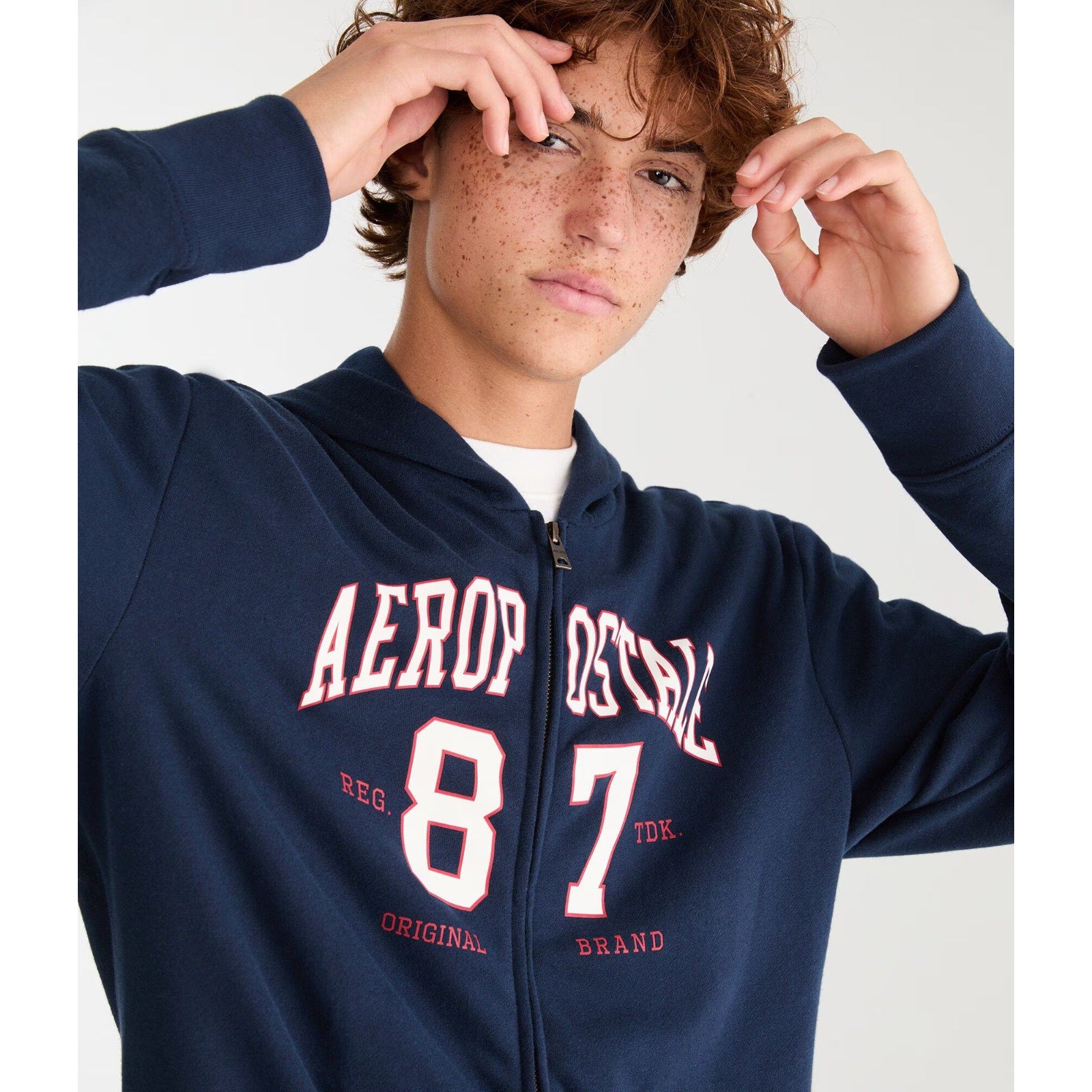 NEW Aeropostale '87 Full-Zip Navy Hoodie - Men's Large