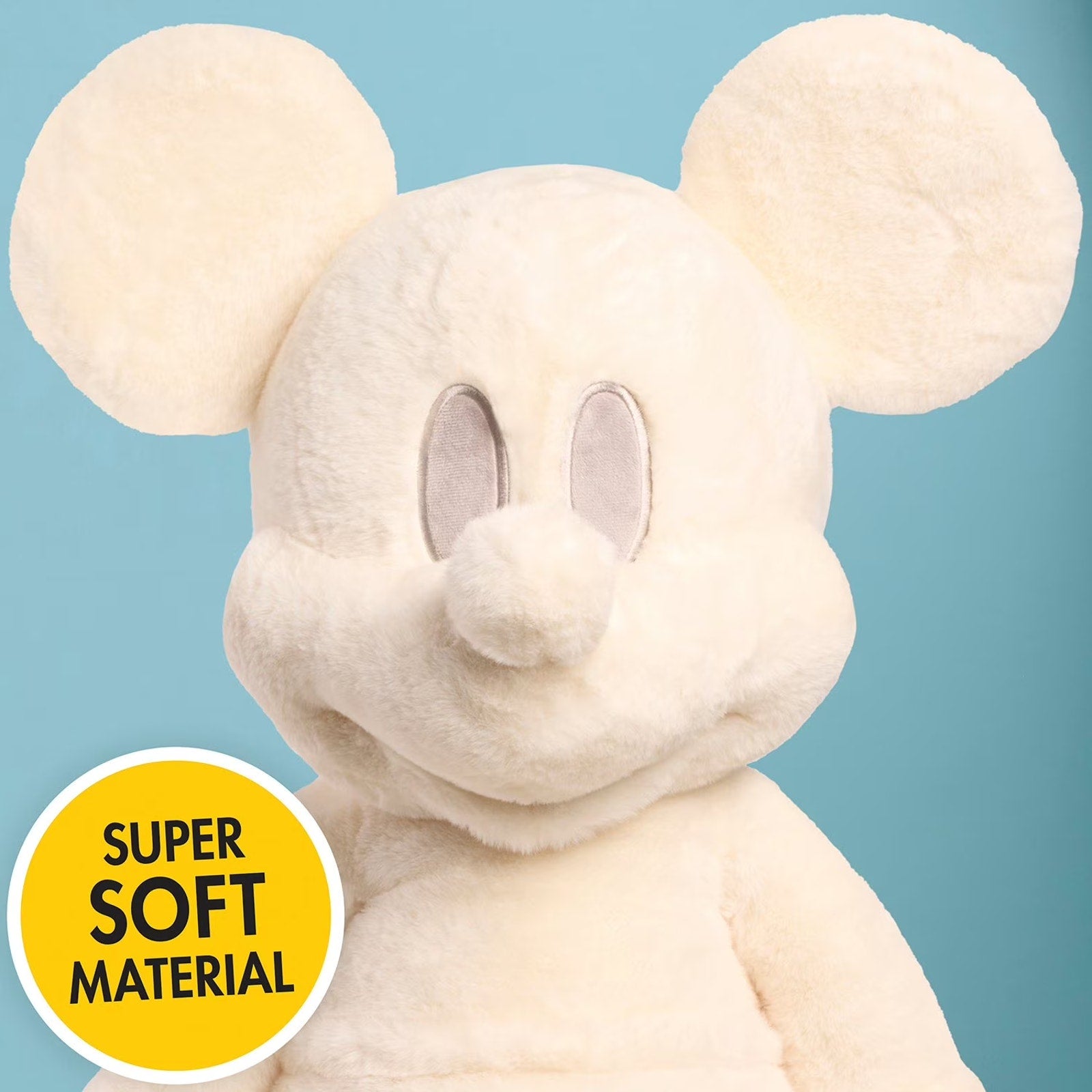 NEW Disney Classic Mickey Mouse 40" Monochromatic Jumbo Plush - Cream