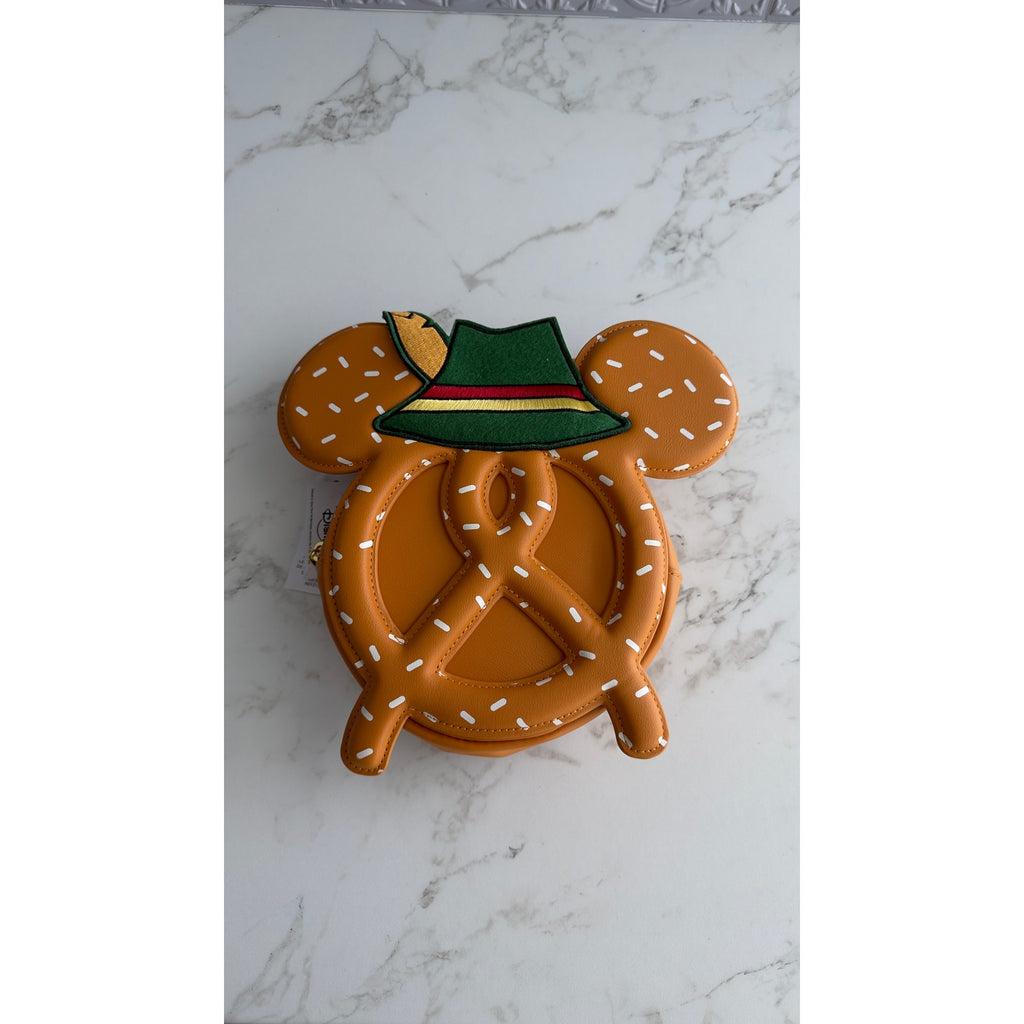 Disney Parks Epcot Germany Oktoberfest Mickey Pretzel Crossbody Bag NEW